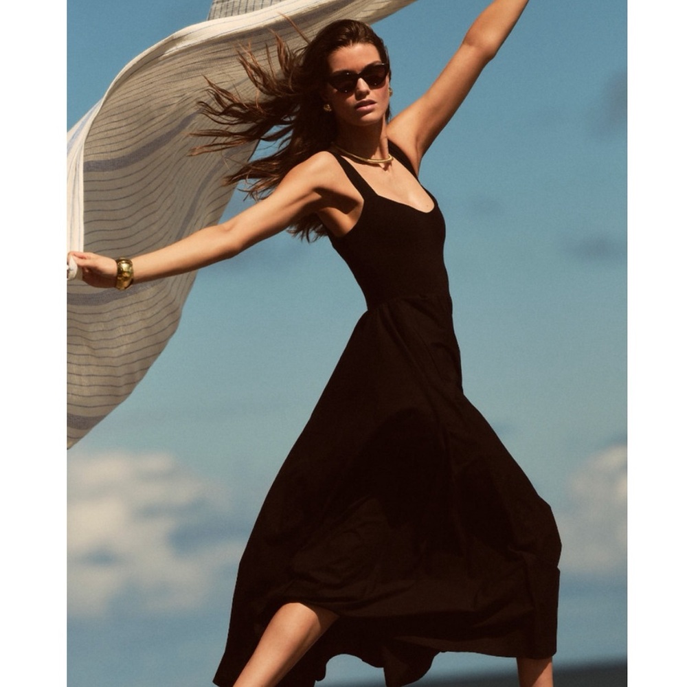 J. CREW Black Sweetheart tank dress with poplin skirt CA647 - Picture 4 of 10